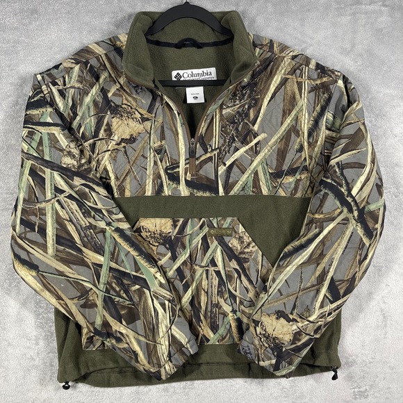 Columbia Other - Columbia Fleece Pullover Mens XL Green DH Marsh‎ Camo Quarter Zip